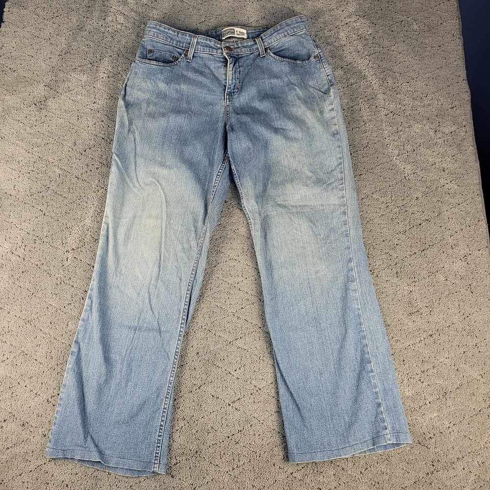 Levis Signature Jeans Misses 12M Blue At Waist Bootcut Medium Wash Stretch Denim